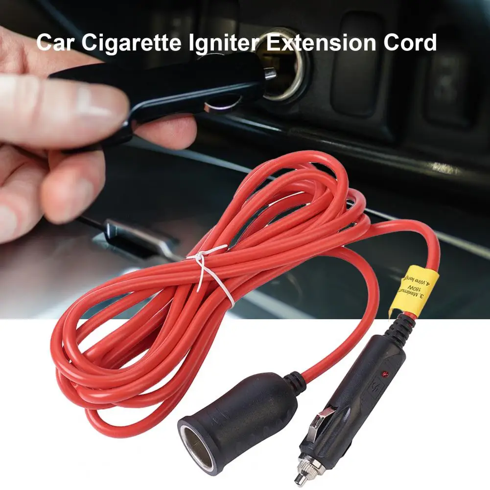 Cigarette Igniter Extension Cord Universal Safe Plug Play 12V-24V Car Cigarette Igniter Extension Cable Adapter Car Accessories