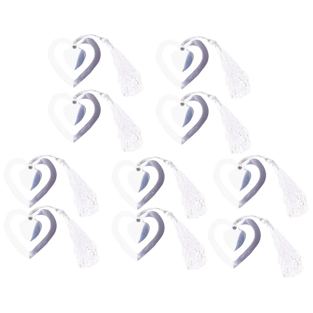 

10 Pcs Hollow Out Metal Bookmarks Creative Bookmark Page Marker Decorative Tassel White Gifts For Students Writers Readers