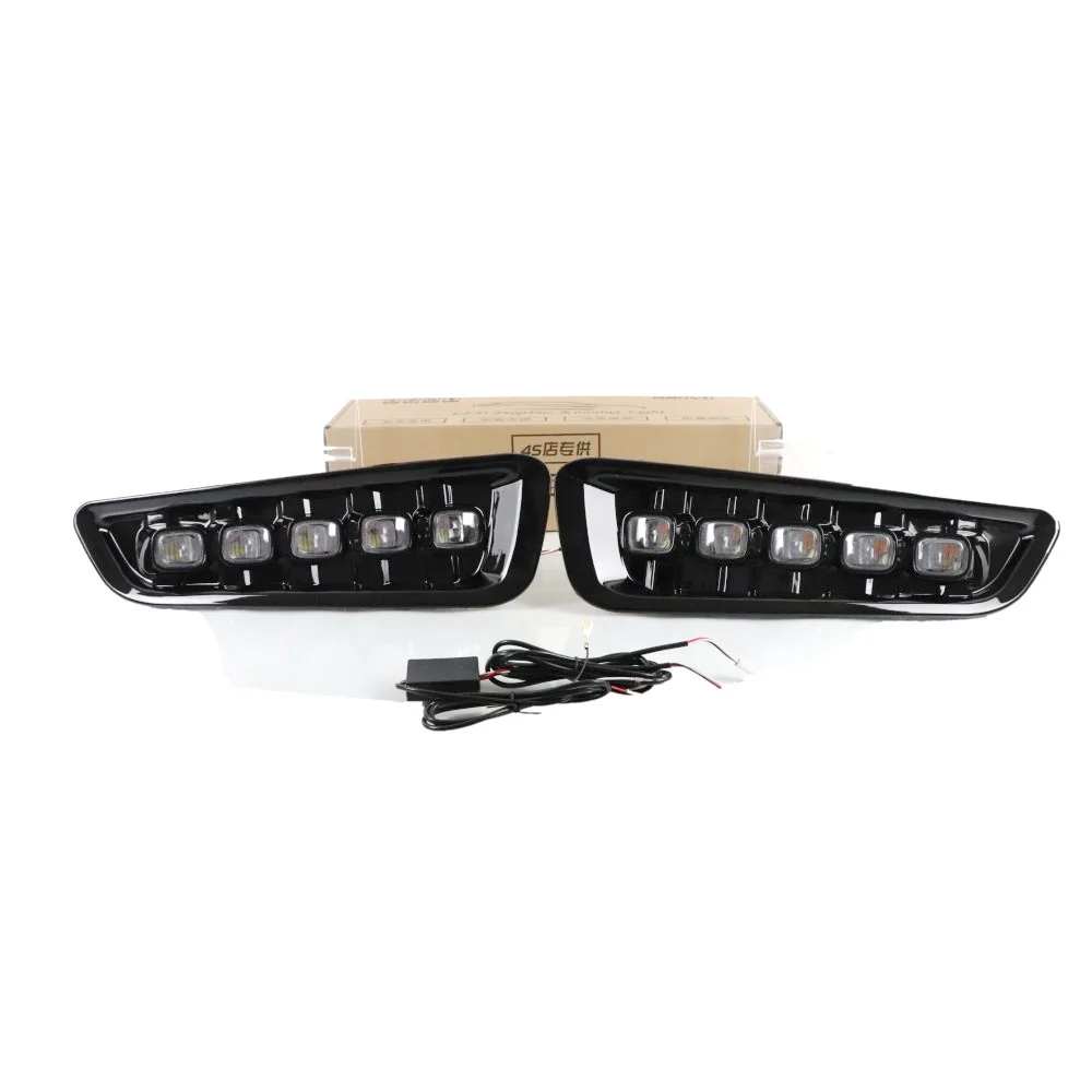 

LED Daytime Running Lights Case for Ford F-150 Raptor 2017-2021, White DRL + Streamer Yellow Turn Signals + Ice Blue Night DRL