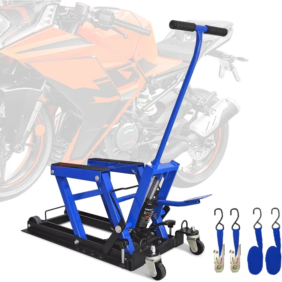 

Сверхмощный мотоциклетный подъемник, емкость 1500 фунтов, гидравлический ножной домкрат с 4 запирающимися роликами, ножничный подъемный стол для квадроциклов и U