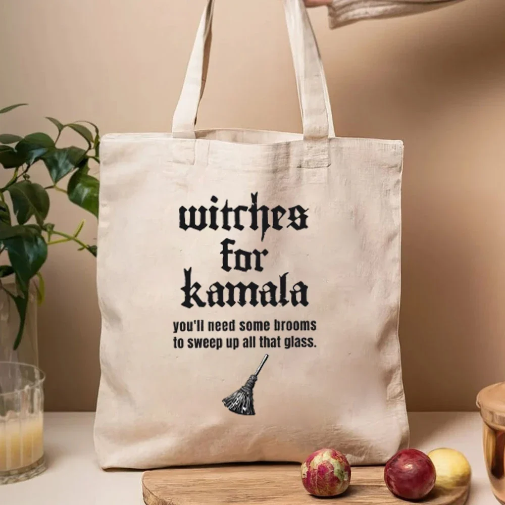 Witches for Kamala Bags Halloween Witch Bag Kamala Harris Women Handbags 2024 President Election Tote Bag Feminist Women Handbag