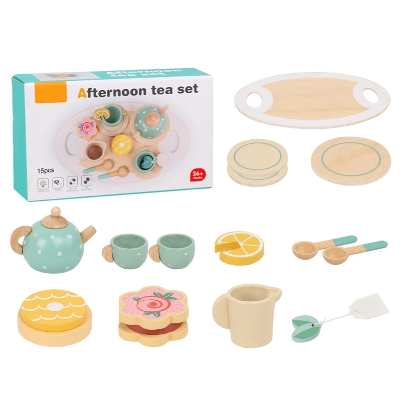 1Set Toddler Gift Role-Play Toy Simulation Afternoon Tea Dessert Toy