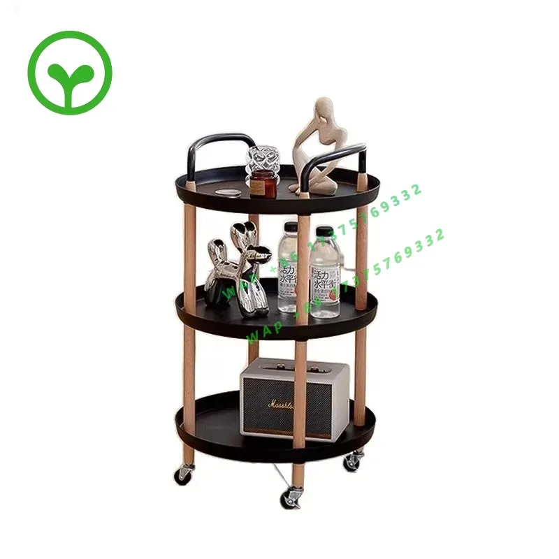Kitchen multi-tier movable handcart storage rack,  ple floor-standing type, suitable for bedroom, living room, and dormitory