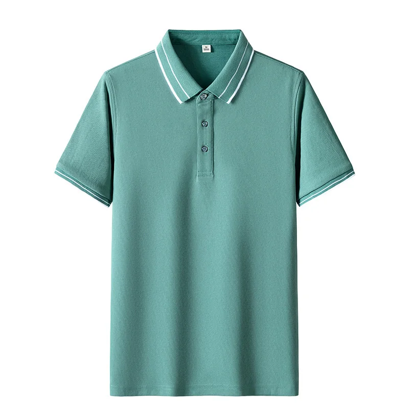 

2024 New Men Polo Shirt Cotton Short Sleeve Lapel Summer Casual T-shirts Solid Color for Man Korean Fashion Clothes