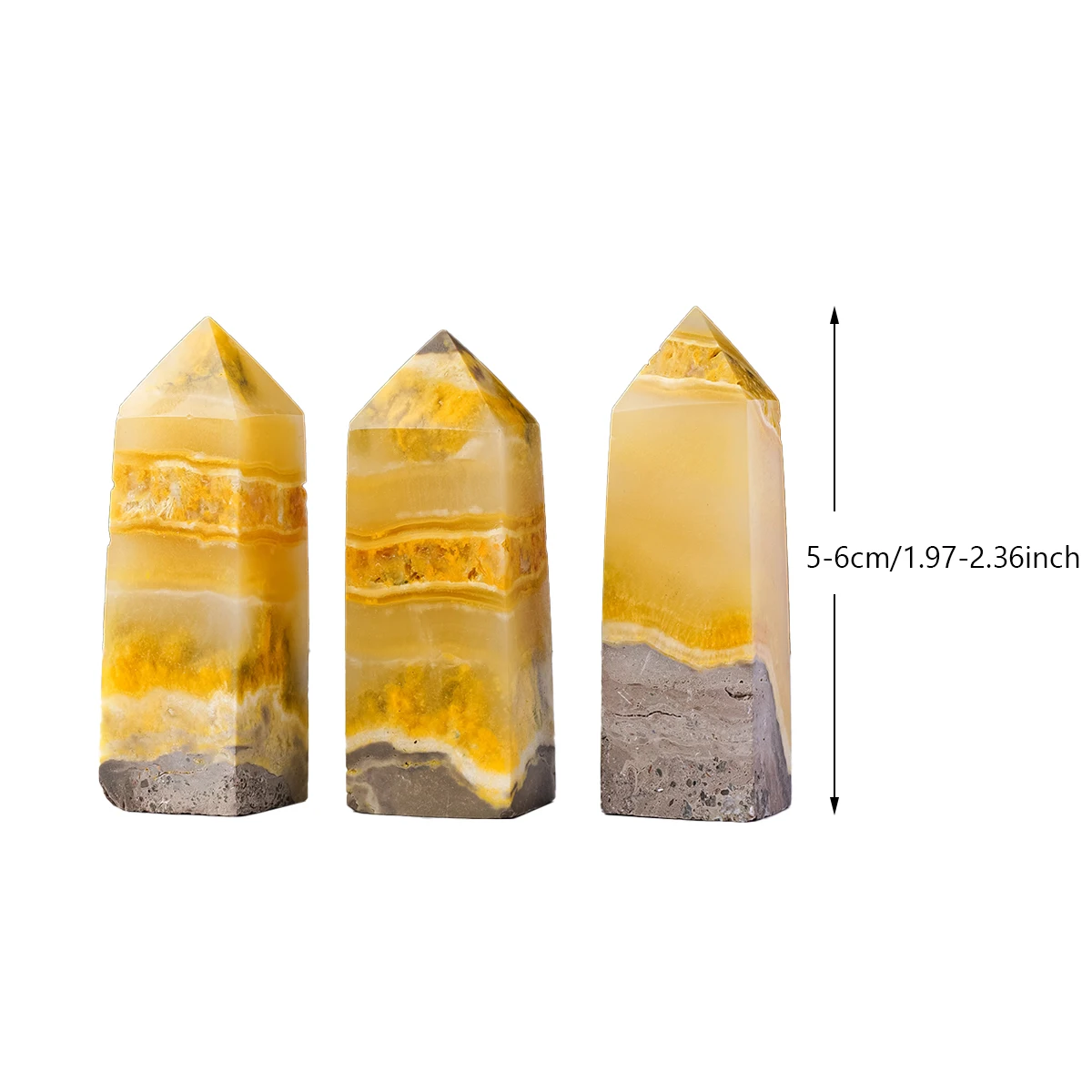 1pc Natural Crystal Bumblebee Jasper Single Pointed Hexagonal Prism Home Office Desktop Feng Shui Ornament Holiday Gift