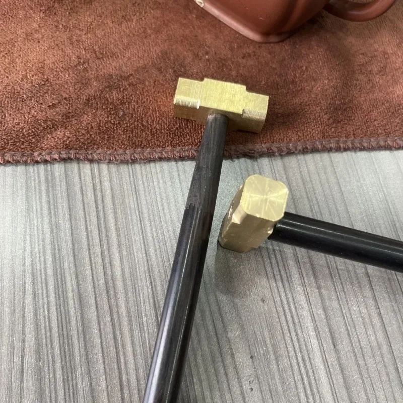 Pure Copper Creative Small Hammer Tap Walnut Mini Hammer Professional Quadrate Portable Hardware Tool Household Repair Hand Tool