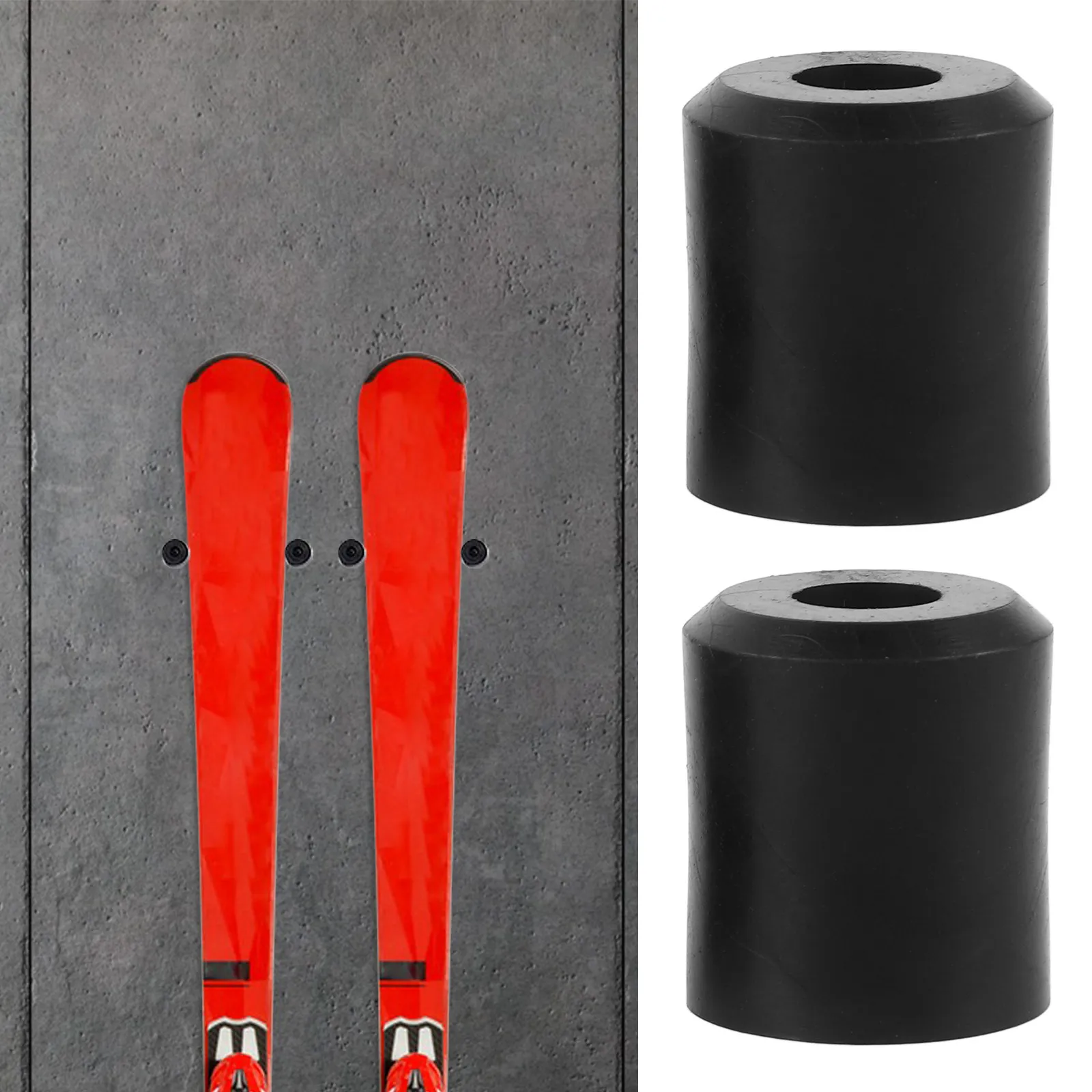 

2Pcs Snowboard Wall Mount Ski Holder Rubber Vertical Rack Space Saving Ski Hanger Wall Storage Display Snowboard Storage Rack