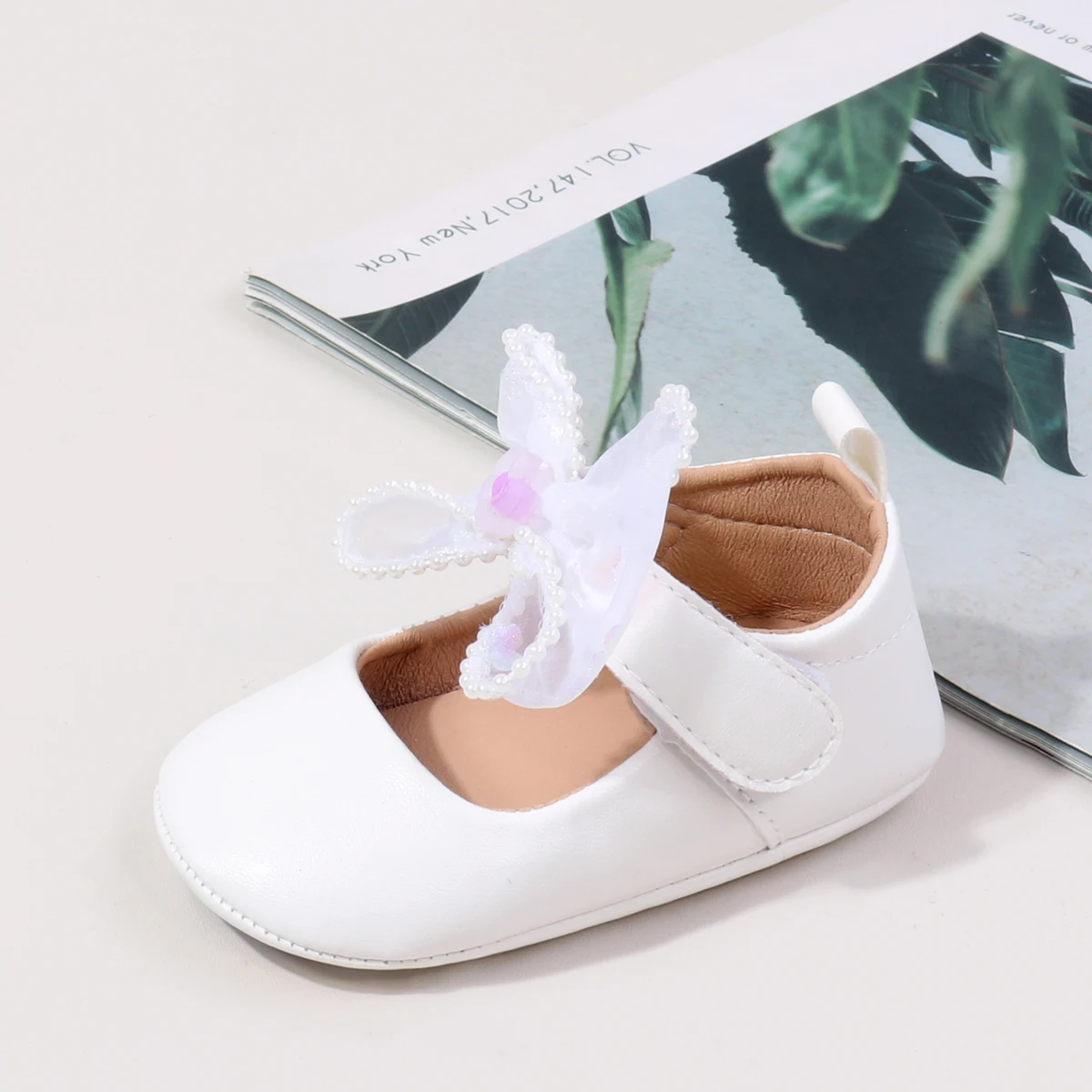 أحذية جلدية جديدة غير لامعة للربيع والخريف أحذية فردية مع ربطات عنق على شكل أميرة للأطفال الذين يتعلمون حذاء المشي #3