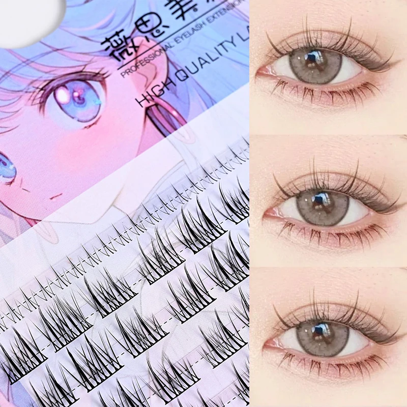 10rows Sunflower False Eyelashes Natural Simulation Comic Eye False Eyelashes Extension Diy Makeup Individual Segmented Eye