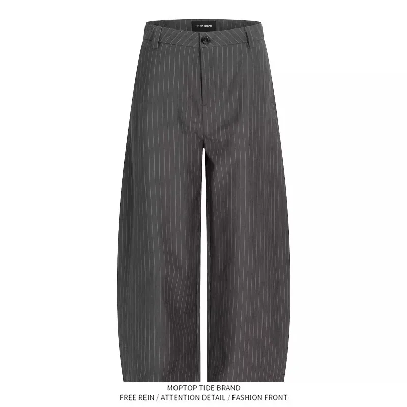 

Повседневные брюки в американском ретро-стиле, свободные, широкие, в пол, с полосками, классический фасон, из полиэстера