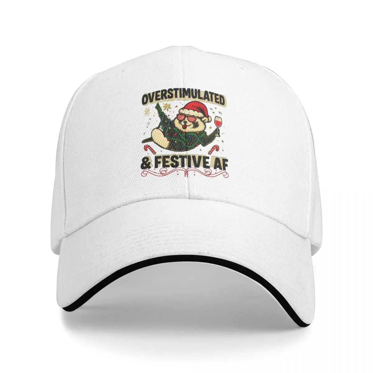 Baseball Caps Overstimulated But Festive Jumper Funny Possum Xmas Cute Animal Lover Christmas Casquette Men Women Outdoor Hats