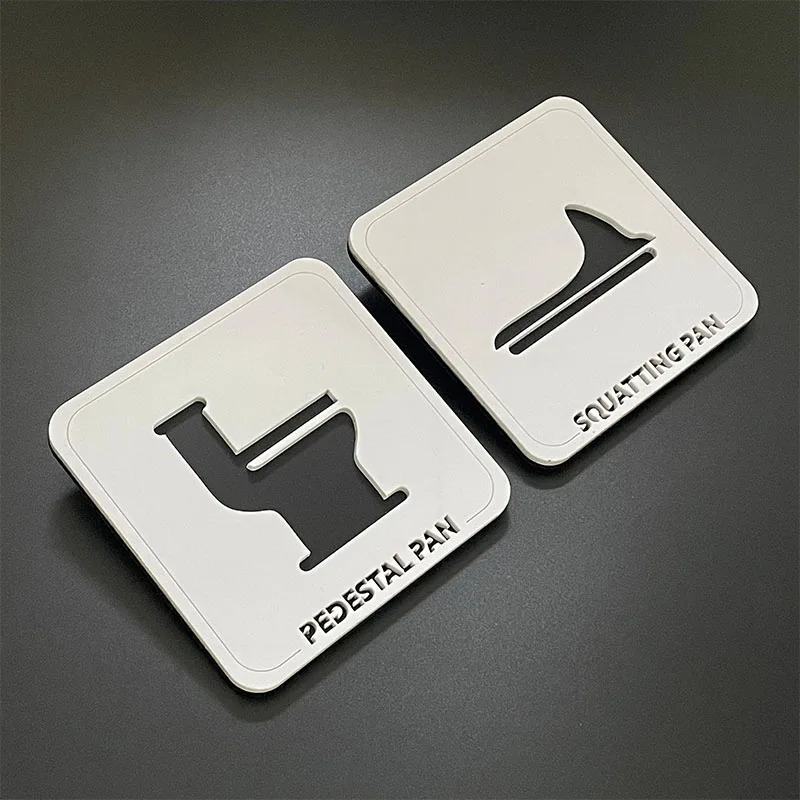 Wall Stickers Toilet Seat Prompt Sign Men and Women Toilet Seat Squatting Toilet Signage Door Plates Indicator Plaque Monitoring