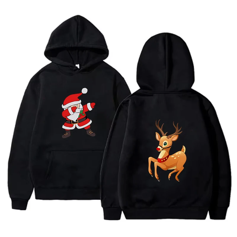 

Deer Merry Christmas Family Sweater Matching Clothes Duplex Printed Sweatshirts Casual Mother Winter Son Daughter Clothes