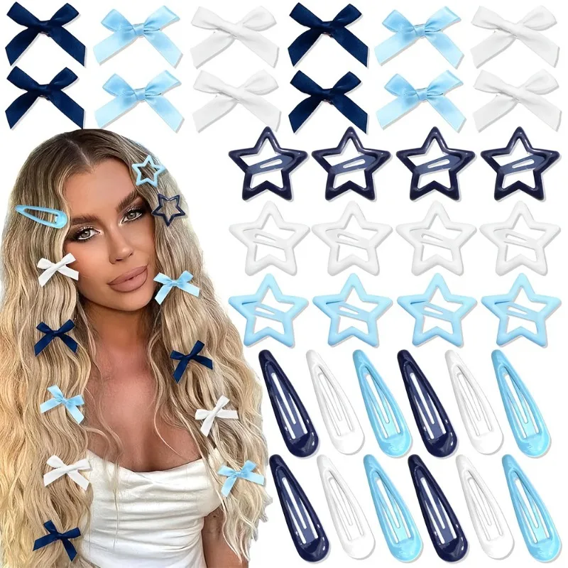 Hot Selling 36PC Bow Hair Clip Duckbill Clip Fashionable Oil Drop Clip BB Clip Bangs Clip Water Drop Clip Dopamine Hair Clip