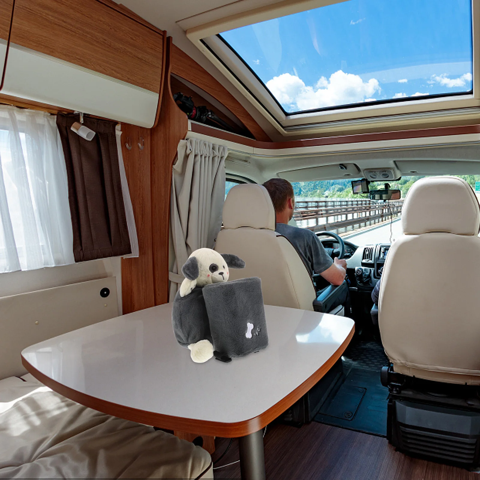 

Cute Cartoon Car Trash Can Tissue Holder Dual Function Armrest Organizer Box for Car Interior Kids Accessories