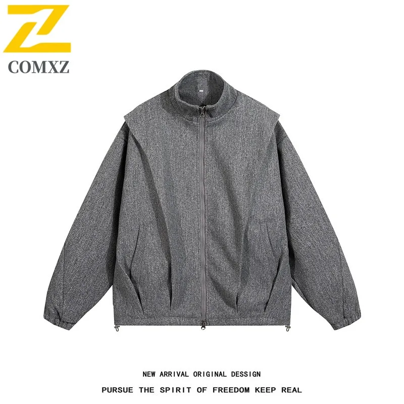 

​ COMXZ Мужская куртка с отложным воротником, уличная горная ветрозащитная однотонная спортивная куртка, устойчивая к царапинам одежда для пешего туризма, скалолазания ​