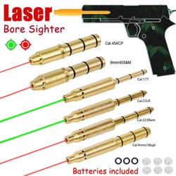 Tactical .22LR Long Rifle Red Green Laser Bore Sight Collimator Kit 9mm.38spl/.177/.223Rem/10mm 40S&W Cal Glock 43 17 19 AK47 74