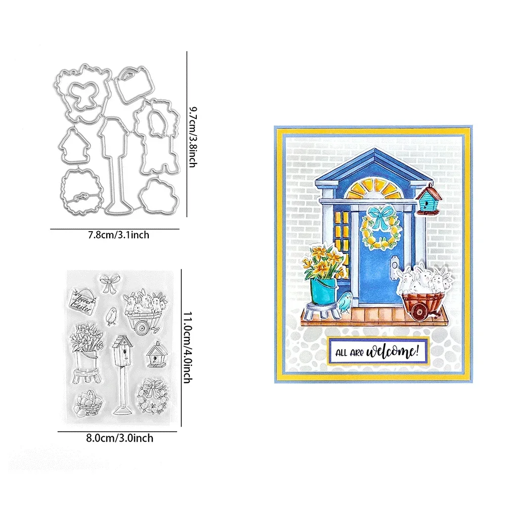 

Human Figure Bundles Clear Stamps And Metal Cutting Dies House For DIY Craft Making Card Photo Album Scrapbooking Decoration