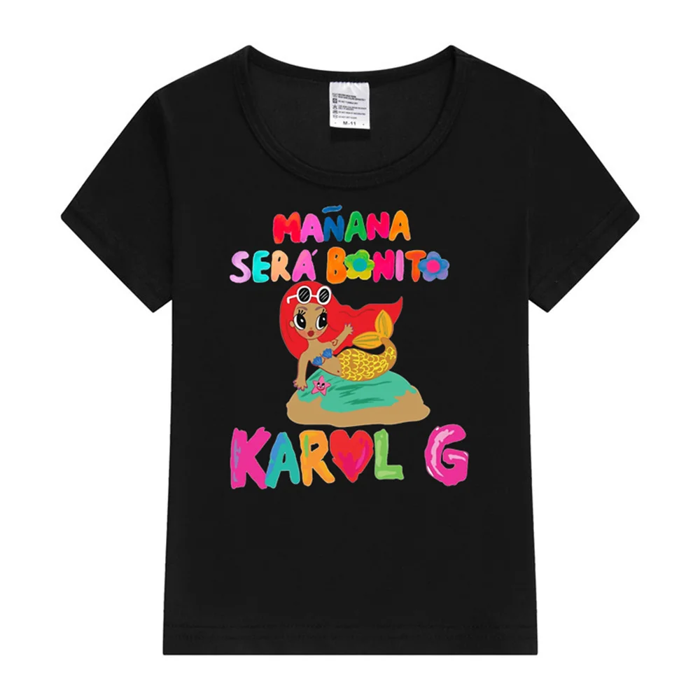 Manana Sera Bonito Karol G Bichota Print Cartoon Kids T-Shirts Cute Girls Clothes Baby Boys T shirt Summer Children Tops,ooo5869