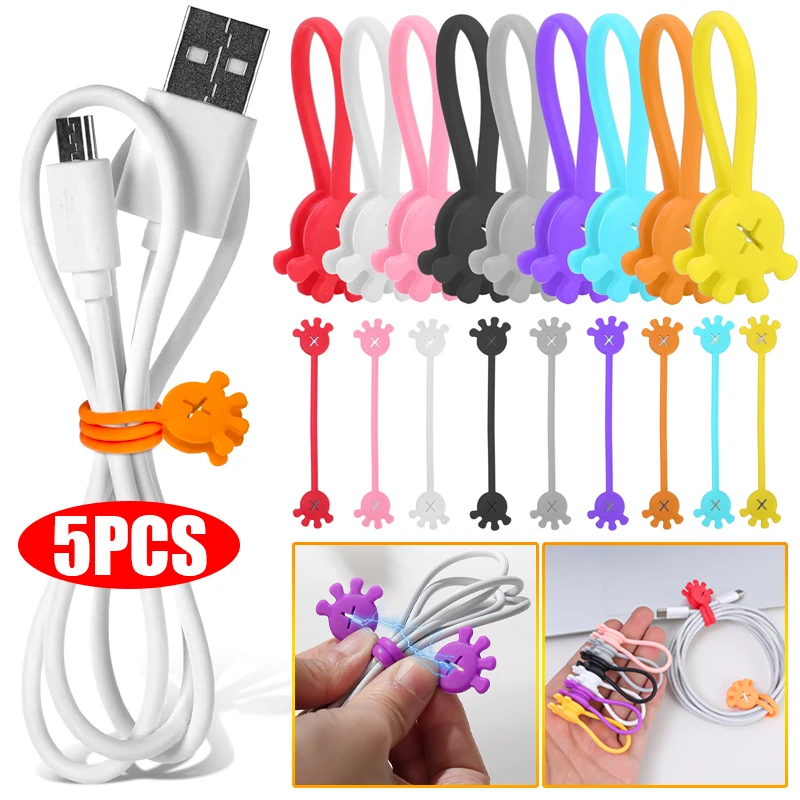 Magnetic Cable Ties Reusable Cable Organizers Earbuds Cords USB Wire Management Keeper Wrap Ties Straps Fridge Magnets Home