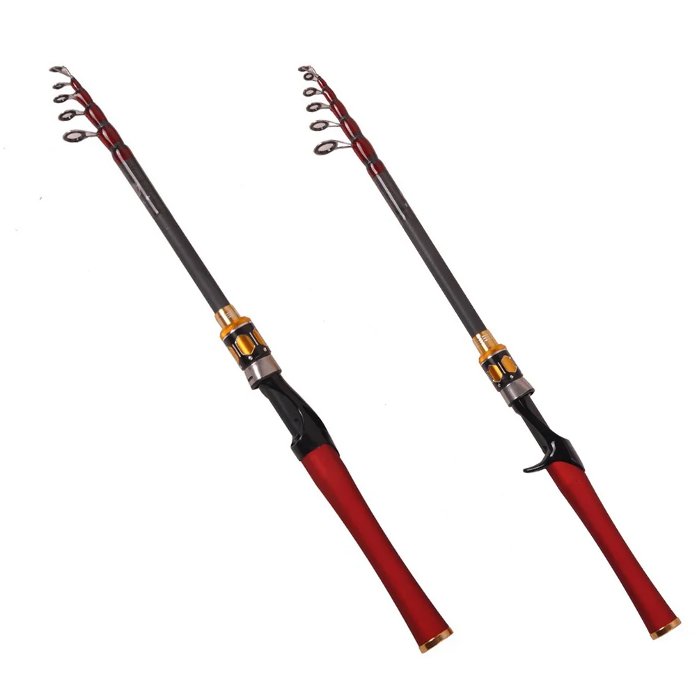 

Telescopic Portable Travel Rod 1.8m/2.1m/2.4m Baitcasting Rod Carbon Fiber Spinning Fishing Rod for Bass Pike Carp Fishing