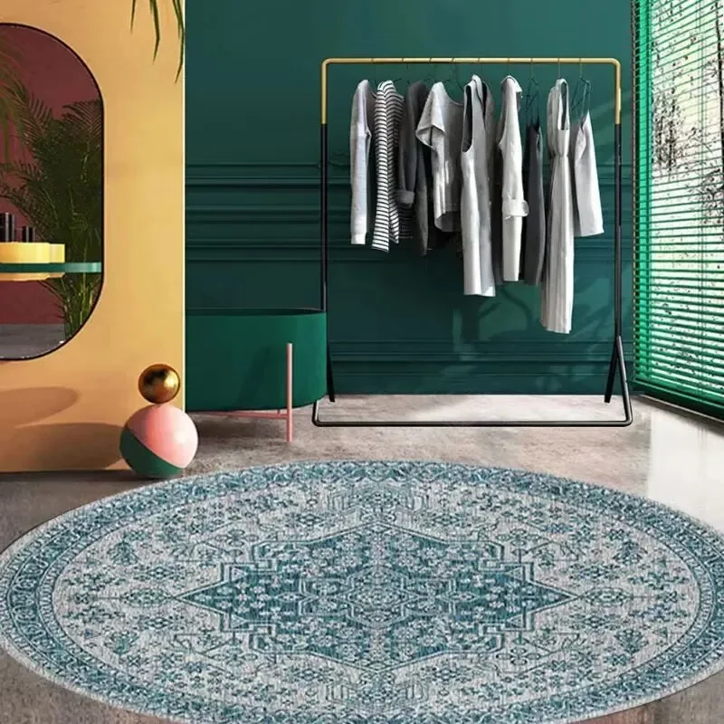VIKAMA Printed Boho Style Round Crystal Velvet Carpet Floor Mat Living Room Bedroom Coffee Table Hanging Basket Mat view 2