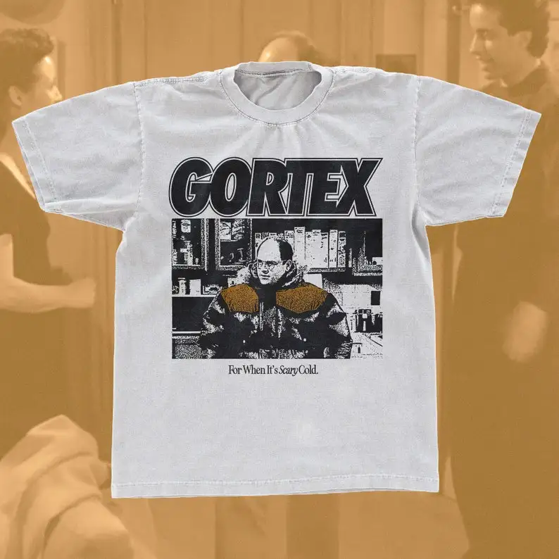 Gortex Seinfeld T-Shirt, George Costanza T-Shirt, klassische TV-Show Retro, weiße Farbe Unisex Top, Larry David T-Shirt