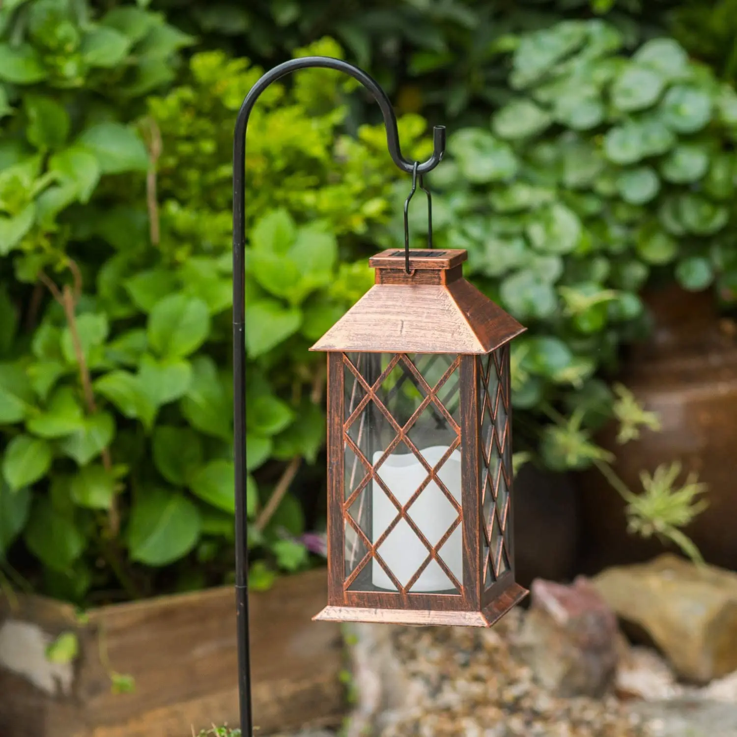 Solar Lantern,Outdoor Garden Hanging Lantern LED Flickering Flameless Candle Lights for Table,Outdoor, Decorative