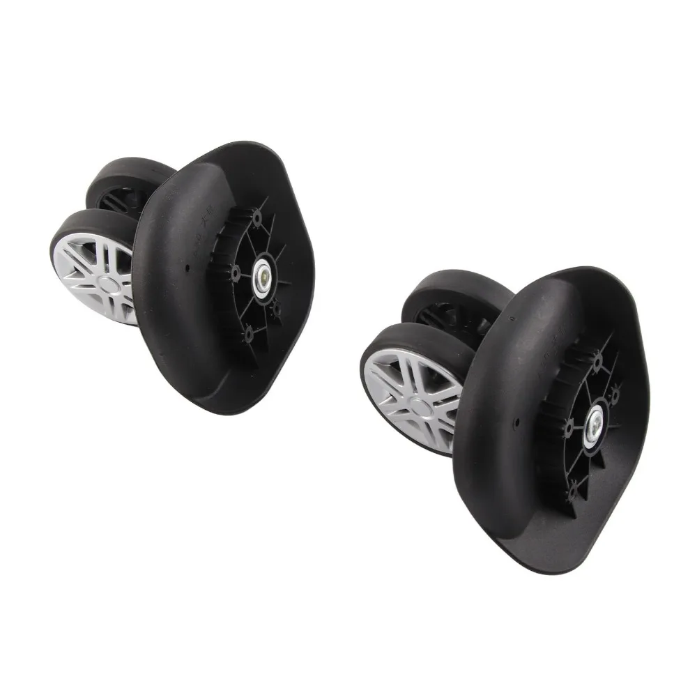 1 Pair Durable Mute Luggage Replacement Wheels PP PET Black Universal Wheel Replacement Suitcase Caster Wheels Trunk Wheels