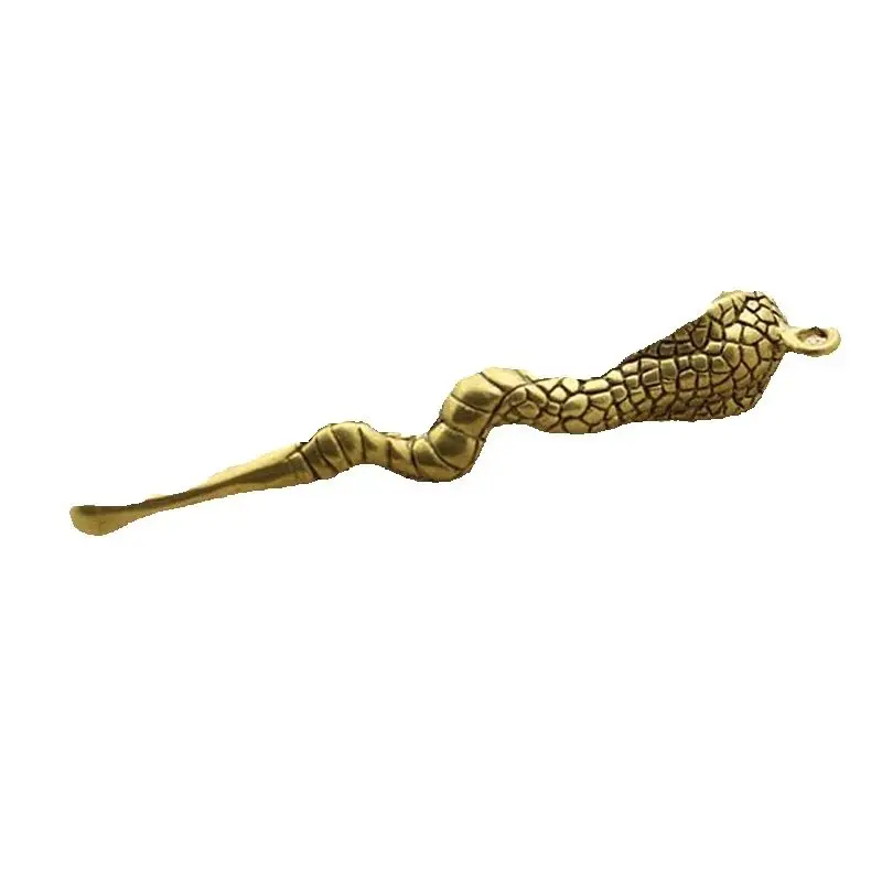 

Retro Brass Ear Spoon Keychains Pendant Snake Ear Digging Tool Brass Key Ring Pendant Ear Pick Tool Reusable Ear Cleaner