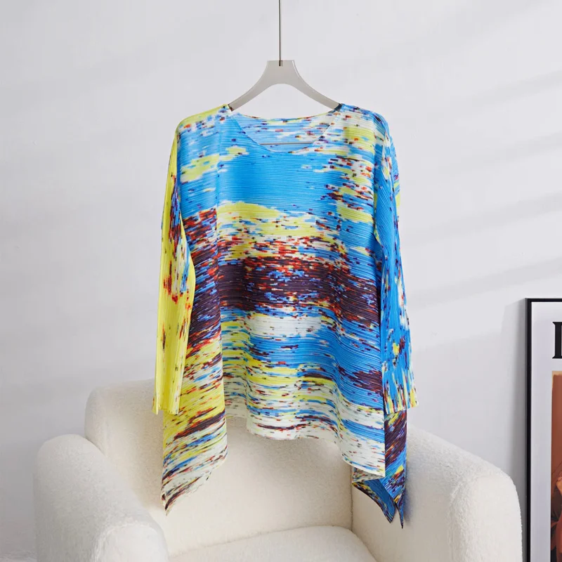 

Women's Vintage Art Print Long Sleeve Round Neck Shirt 2023 Summer New Loose Premium T-shirt Crop Top Aesthetic Clothes