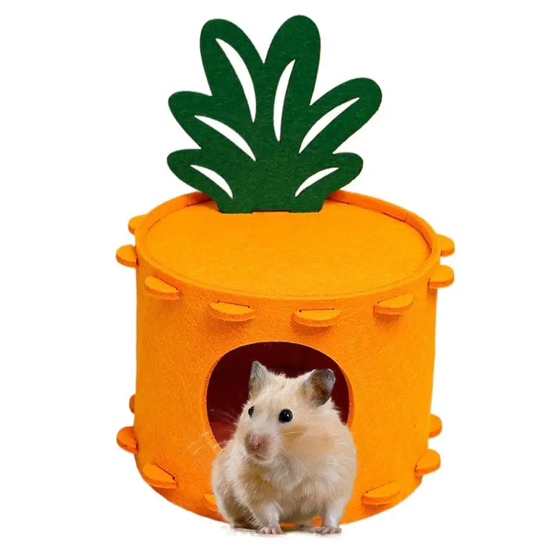 

Felt Hamster House Soft Pineapple Felt Hamster House Hamster Bed Cute Sleeping Nest Tunnel Cozy Hamster Accessories For Small