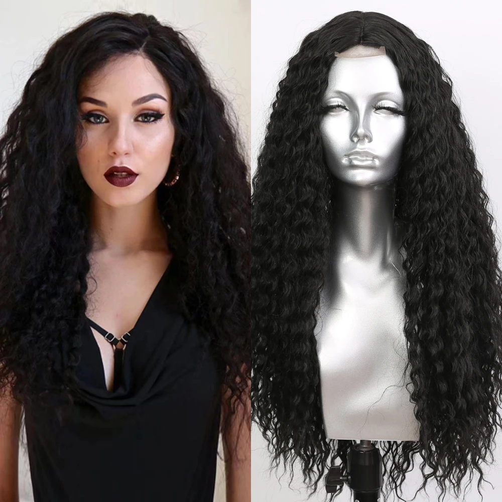 

Sivir Curly Synthetic Lace Brazilian Wig Female Middle Parting Black/Brown Color Hair Cosplay/Daily/Party High Temperature Fiber