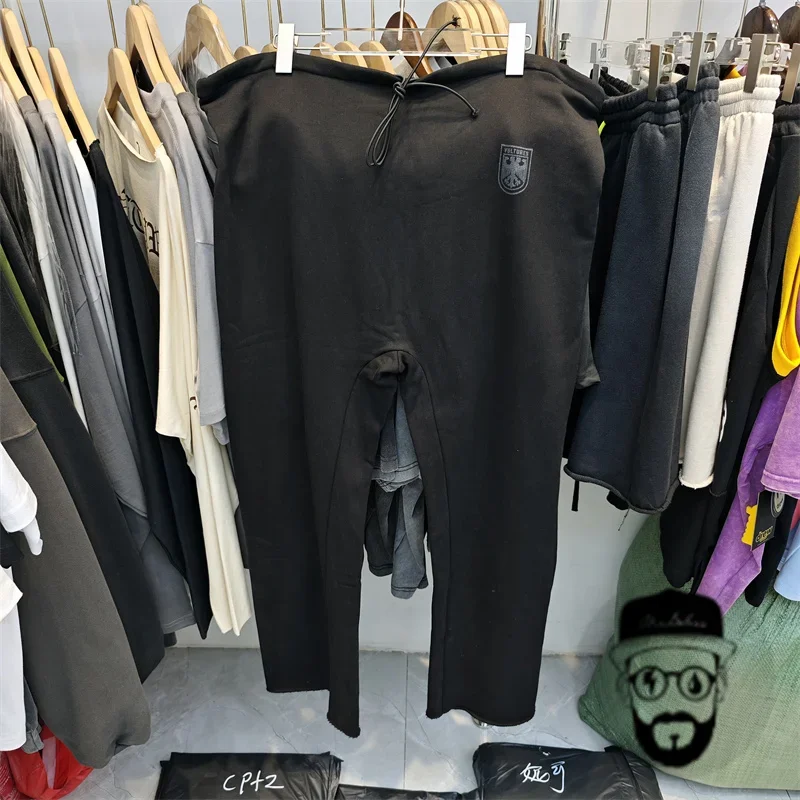 Pantaloni in velluto kanye in bianco e nero con logo stampato pantaloni casual da uomo e da donna baggy hosen