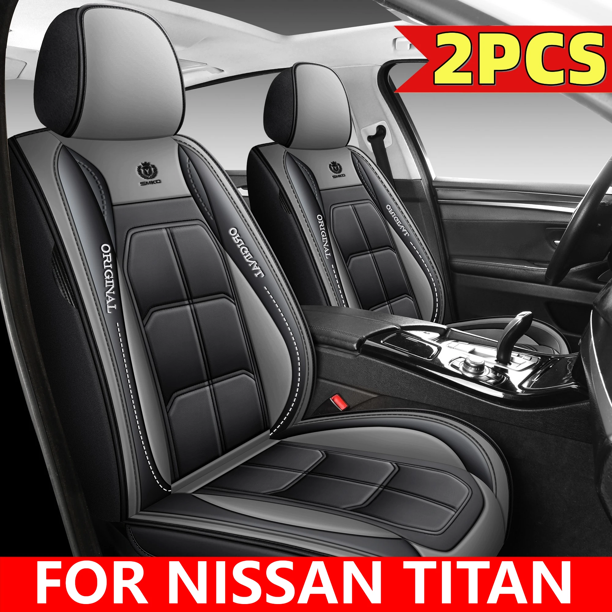 

Чехлы на автомобильные сиденья NISSAN TITAN, передние двухместные чехлы на сиденья, полностью покрытые искусственной кожей, водонепроницаемые