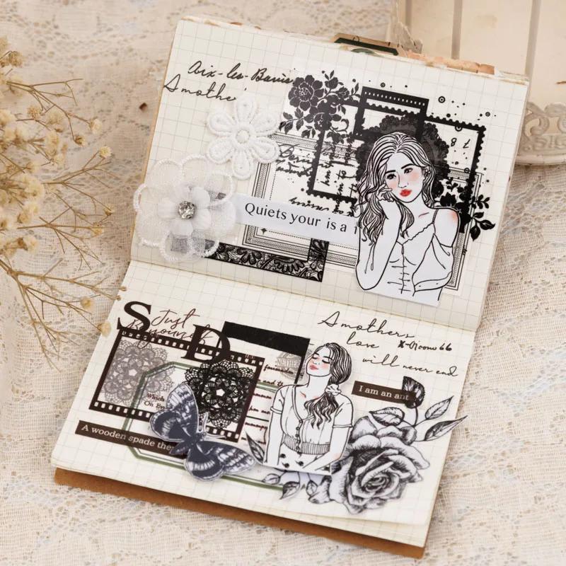 

1 roll/pack Tape 60mm*2m Tape lace vintage handbook stickers PET handbook lace decoration diy tape stickers 6 models