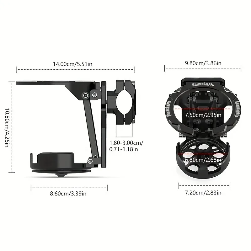 Motorrad-Getränkehalter, faltbar, leicht, verstellbar, Wasserflaschenhalterung für Elektrofahrräder, Sport- und Fahrradzubehör – Detail 3