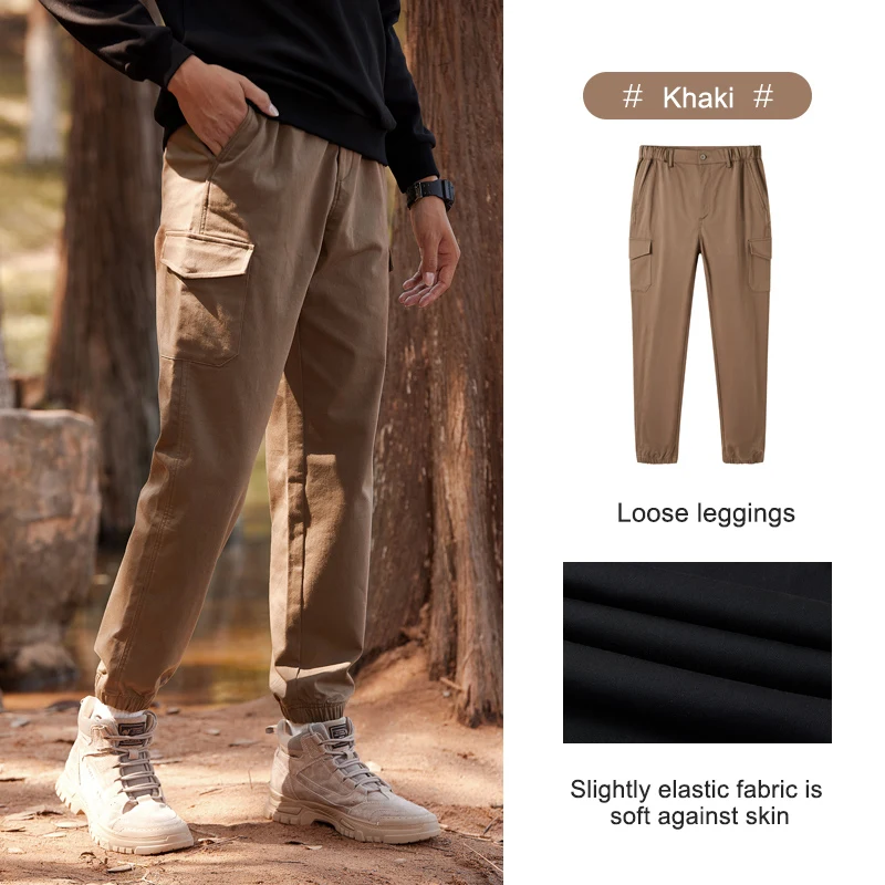 GOLDEN CAMEL Hiking Pants Outdoors Workwear Casual Pant for Men Couple Plus Velvet Sports Gym Beamed Black Trousers Fashion New