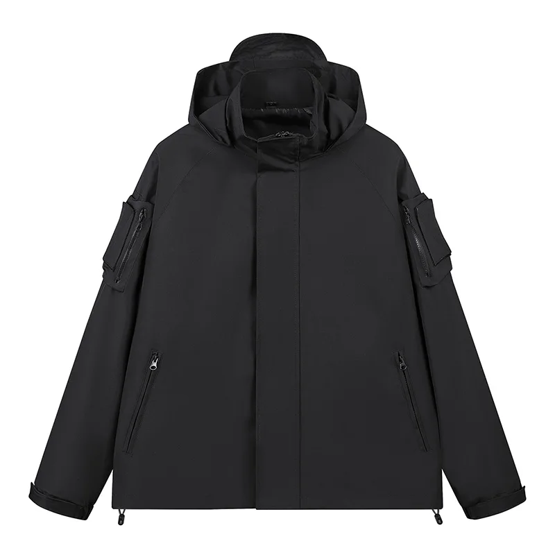 

Men's Lightweight Outdoor Jacket with Water Resistant Properties Zipped Pockets Hiking Rain Jacket American Style Assault Suit