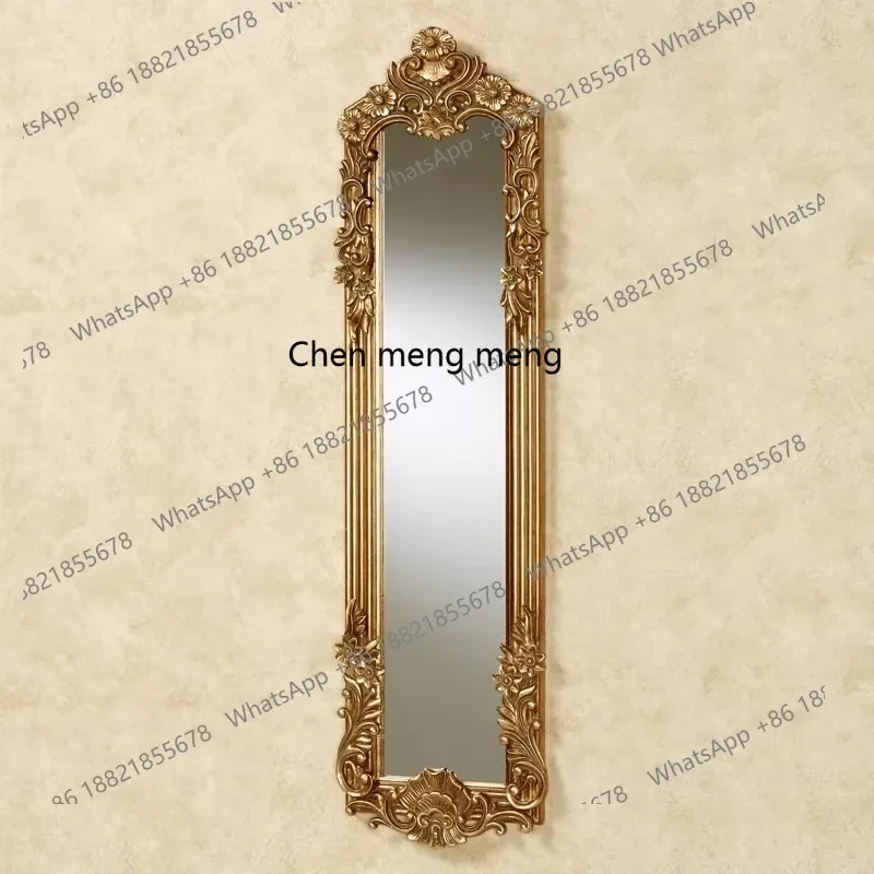 

X Vintage full-length mirror, living room entrance decoration, carving, wall-mounted full-length mirror