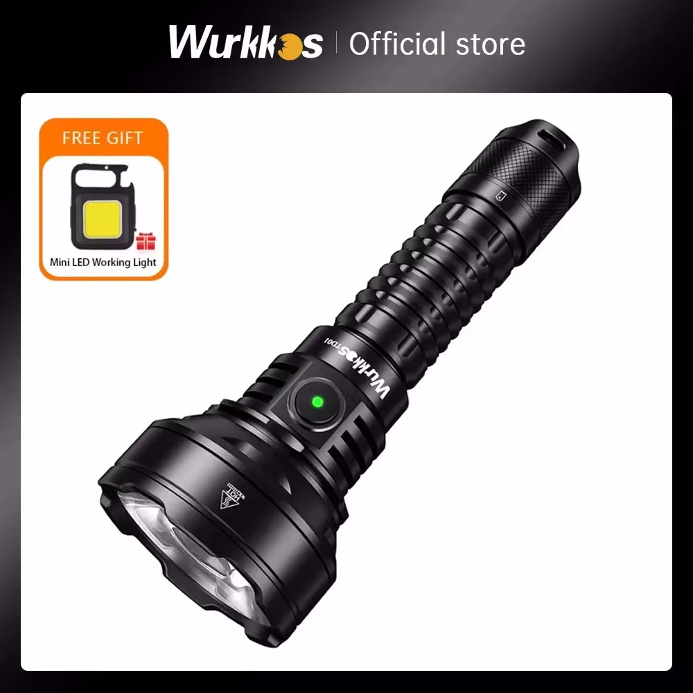 Wurkkos TD01 21700 قابلة للشحن التكتيكية مضيا LED USB-C 2200Lm الشعلة PMMA عدسة رمي 1039 متر IPX8 مقاوم للماء EDC الذيل التبديل