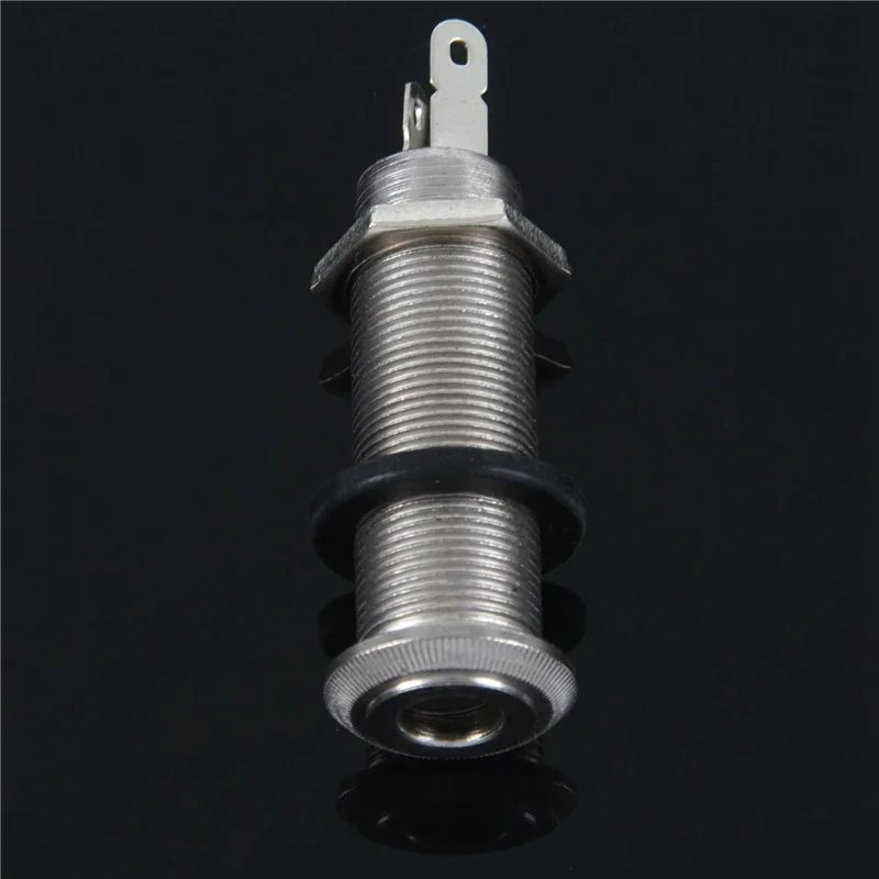 ABLB-10X Electric Guitar Jack Chrome Threaded Cylinder Output Input Jack Plug Sockets 1/4 Inch For Electric Guitar