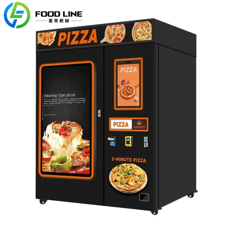 Customized Fast Heating Pizza Vending Machine High Speed Baking System Short Waiting Time For Instant Hot Pizza Service