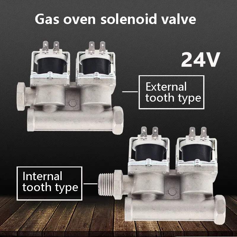 

Gas Oven Universal Self-Priming Solenoid Valve DC24V Solenoid Valve Inner Tooth Type Outer Tooth Type Double Valve