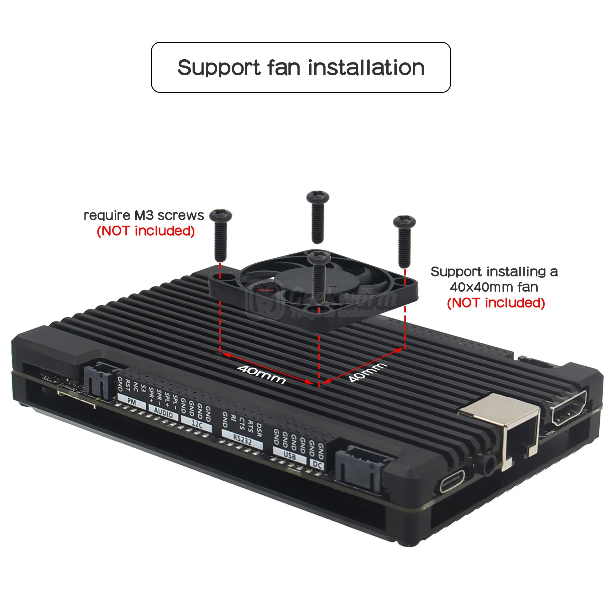 LattePanda 3 Delta Case LP3 Caja de aleación de aluminio (¡SIN soporte Delta 2! !! )