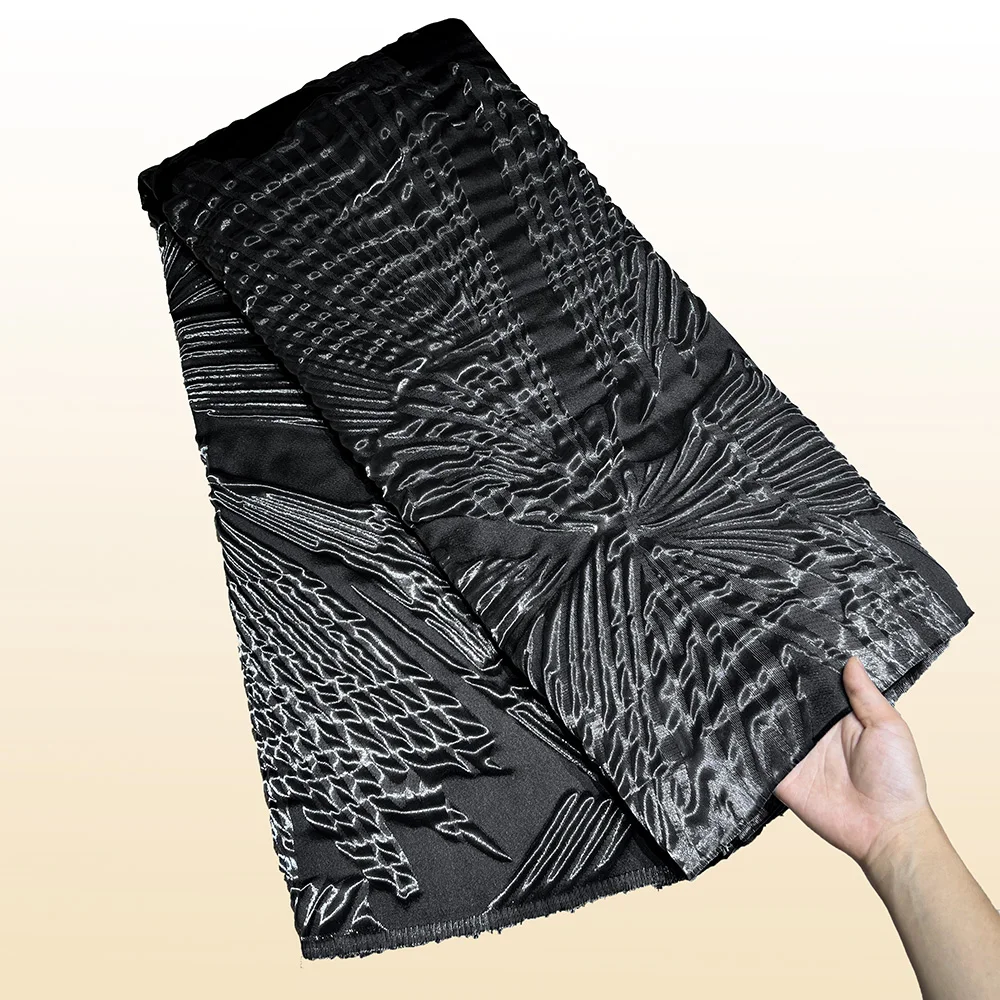 

1 шт. высококачественная жаккардовая кружевная ткань, 5 ярдов, французская парчовая ткань