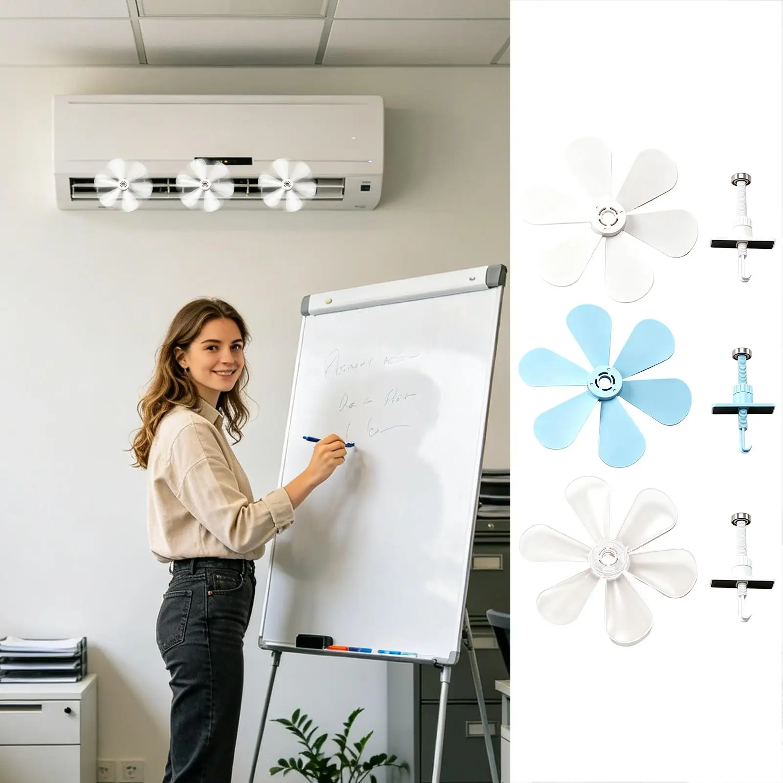 Air Conditioner Deflector 3-Piece Adjustable Universal Diverter Mini Split Air Deflector Vent Baffle for Home Office Rv Hotel