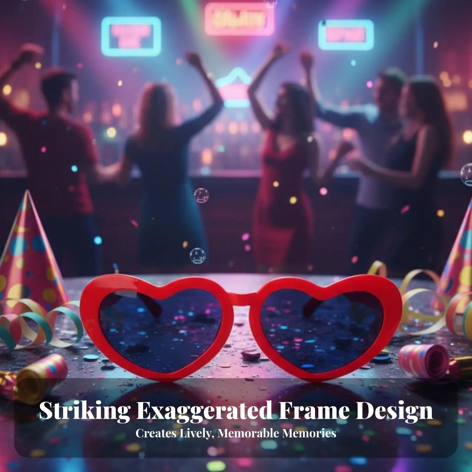 Giant Novelty Glasses Frame Exaggerated & Design Accessory Visionwear Oversized Design Funny for Sports Fans, Photo Booths