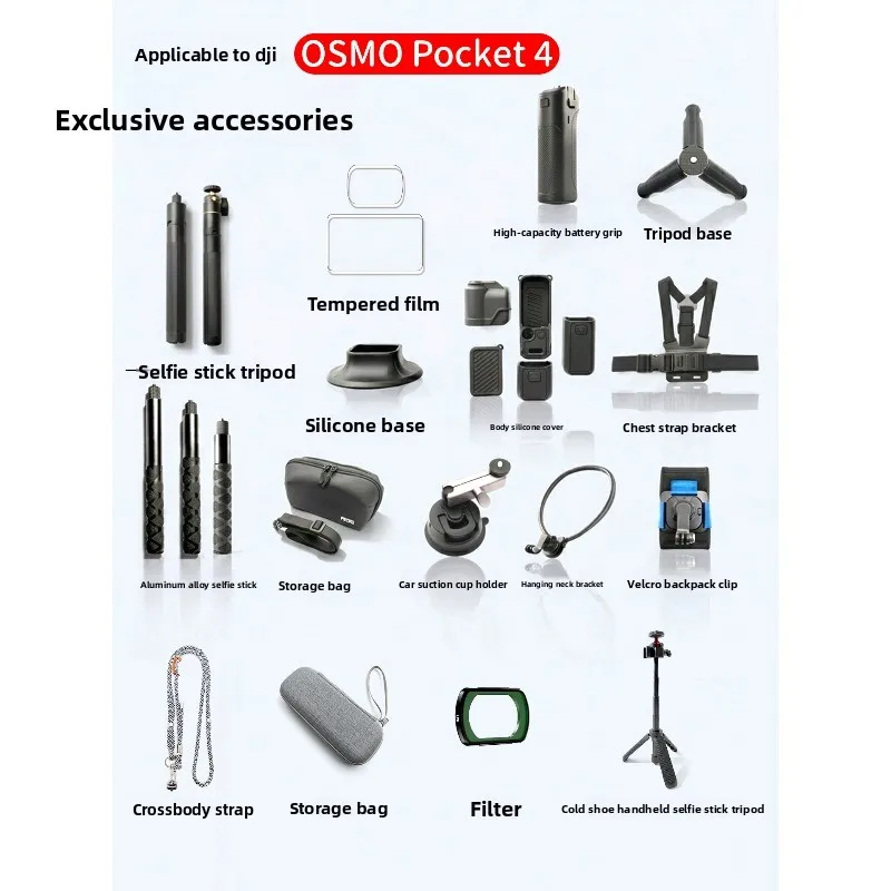Applicable to DJI osmo pocket4 accessories storage bag protective cover tempered film expansion frame