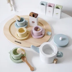 Simulated tea set, teapot, children's family kitchen set, afternoon tea dessert, ice cream cake cutting toy